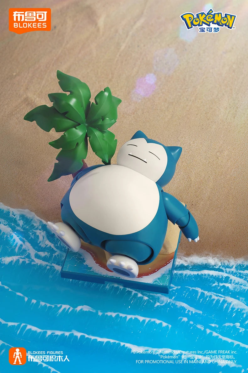 Original Blokees Pokemon Action Figures – Snorlax, Lucario, Cinderace & Scyther Anime Toys Gift