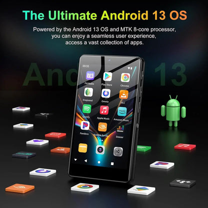 Android 13 MP3 Player - Bluetooth 5.0 WiFi Music Player with Spotify, Camera, Speakers & Touchscreen