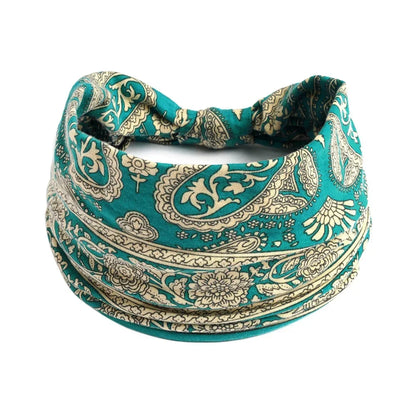 Bohemian Wide Cotton Stretch Headbands for Women – Turban Style Hairbands, Bandana Headwrap Hair Accessories