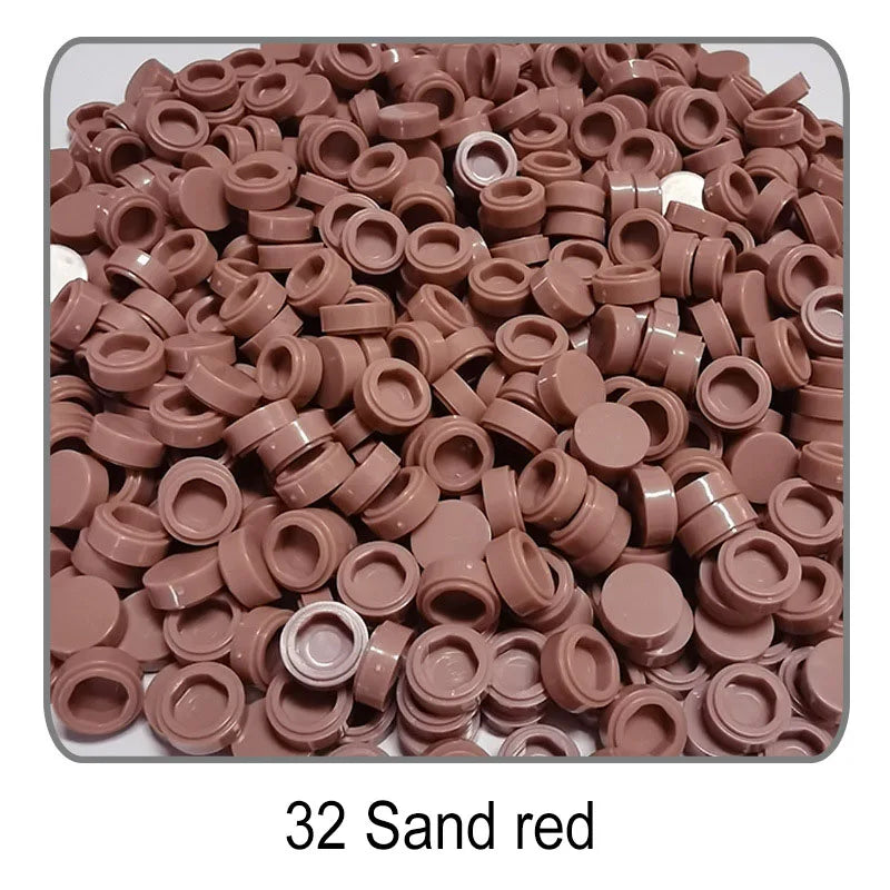 1000Pcs 1x1 Round Building Blocks Set - 52 Color DIY Creative Educational Bricks Compatible with 98138 Toy Kits for Kids