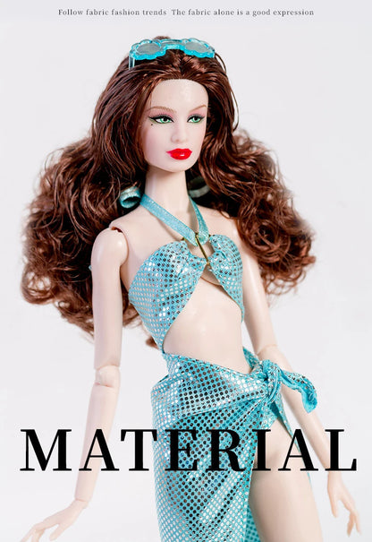 32cm Supermodel Doll Clothes – Fashion Beach Vacation Outfit, Princess Dress DIY Accessories Set, Collector Gift Toy