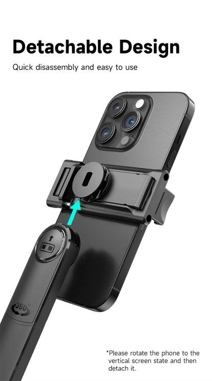 C17 360° Auto-Rotation Monopod – AI Tracking Tripod with Bluetooth Shutter, Fill Light & Wireless Selfie Stick for Phones