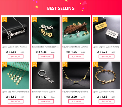 Sipuris Custom Name Brooch - Stainless Steel Trendy Pins for Women & Men, Nameplate Jewelry, Valentine's Day Gift