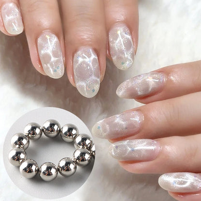 Ocean Wave Cat Eye Nail Magnetic Beads - Shiny Flower Marble Water Ripple Effect DIY Manicure Tools 10/20PCS
