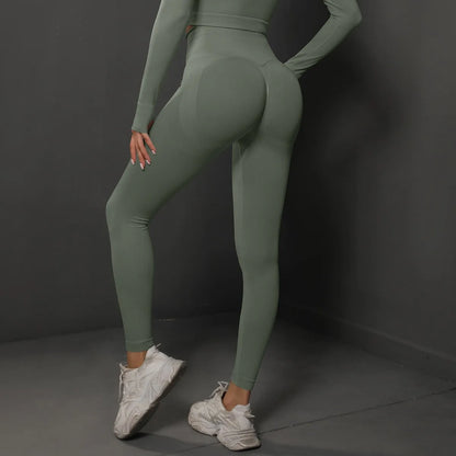 High Waist Women’s Yoga Leggings – Seamless Push-Up Fitness, Running & Gym Pants with Hip Lift and High Elasticity