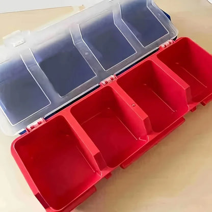 1/2-Piece Multi-Compartment Organizer Box – Durable Plastic Storage Case for Screws, Small Parts, and Jewelry