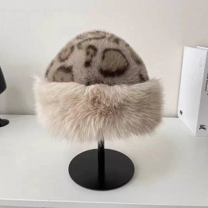 Women’s Winter Fluffy Fur Hat – Thick Warm Faux Fur Ski Cap, Russian Mink Fisherman Style, Windproof
