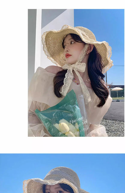 Women’s Wide Brim Sun Hat – Large Foldable Summer Straw Hat with UV Protection for Beach & Outdoor Use