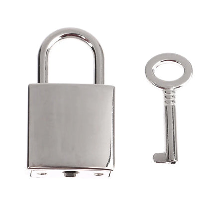 Vintage Heart-Shaped Metal Mini Padlock – Key Lock for Bags, Suitcases, and Luggage Boxes with Key