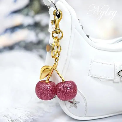 Cute Cherry Keychain Bag Charm – Purse Accessory for Handbags, Women’s Gift
