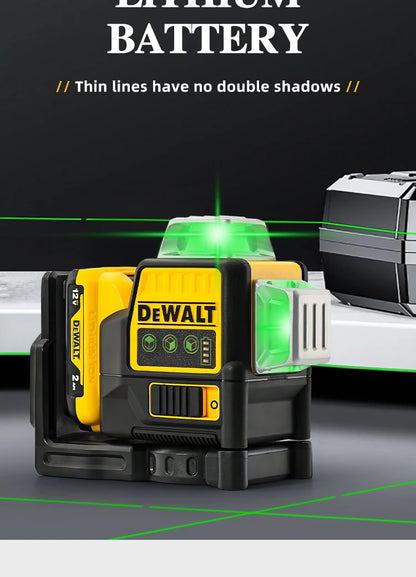 Dewalt DW089LG Laser Level – 12-Line 360° Vertical Laser with 12V Lithium Battery for Outdoor Use