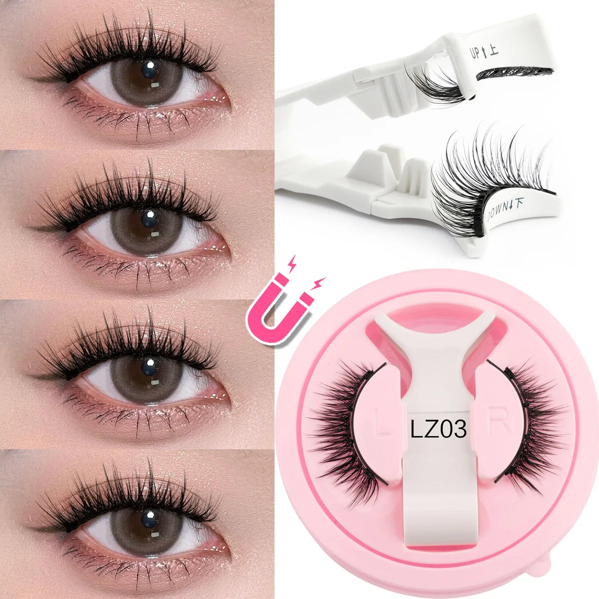 YSDO Magnetic Eyelashes – Reusable 3D Mink Winged False Lashes with Tweezer, No Glue Long-Lasting Makeup Lashes