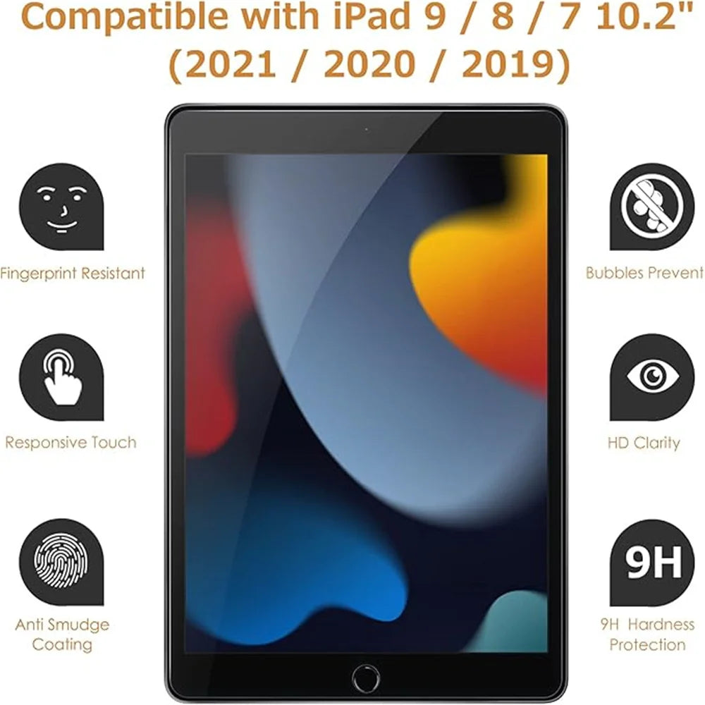 Tempered Glass Screen Protector for iPad - Compatible with iPad 5th–10th Gen, Air, Mini & Pro 11" Models