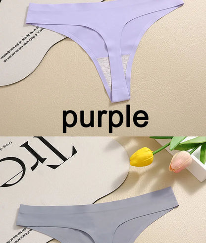 3PCS Sexy G-String Underwear Set – Breathable Seamless Low Waist T-Back Bikini Panties for Women, S-XL Sizes