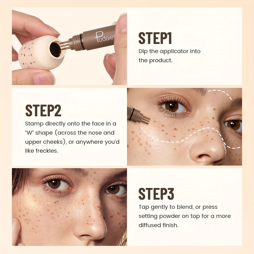 Waterproof Freckle Stamp Pen - Natural Dot Freckles Makeup Tool with Long-Lasting Sweatproof Finish for Beginners