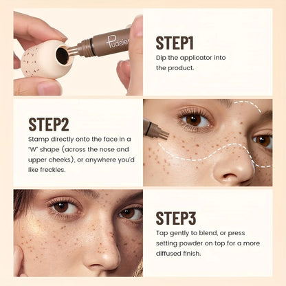 Waterproof Freckle Stamp Pen - Natural Dot Freckles Makeup Tool with Long-Lasting Sweatproof Finish for Beginners