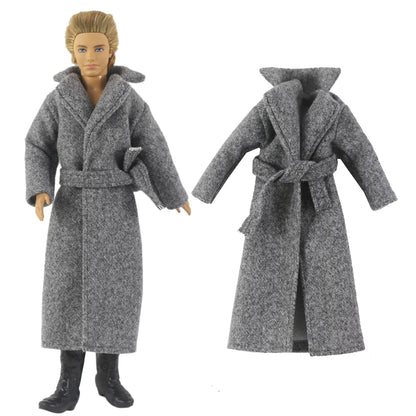 12" Ken Doll Clothes — Woolen Overcoat Outfit with Multiple Styles to Choose From