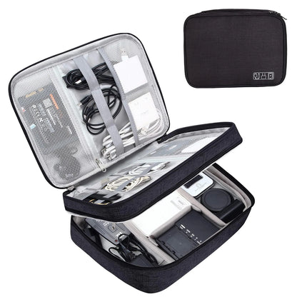 Waterproof Cable Storage Bag: Digital Electronic Accessories Organizer - Portable Travel Case for Cables and Chargers