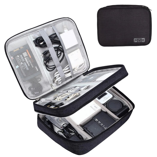 Waterproof Cable Storage Bag: Digital Electronic Accessories Organizer - Portable Travel Case for Cables and Chargers