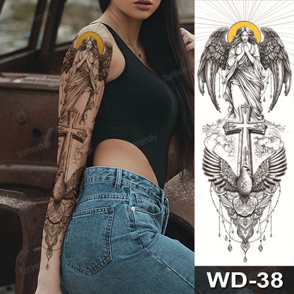 Large Temporary Leg Tattoos for Women - Sexy Animal & Anime Skull Water Transfer Body Art Stickers