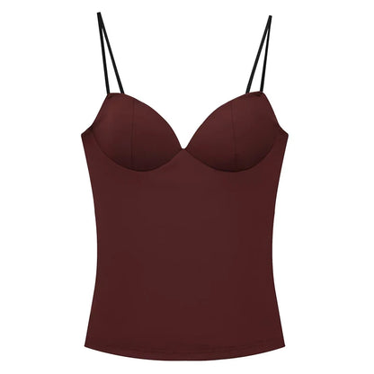 Women’s Sleeveless Crop Top - Backless Corset Camisole Bodycon Bustier Tank Top with Adjustable Straps