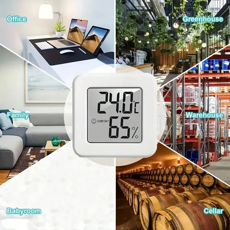 Indoor Mini Temperature & Humidity Meter – Portable Digital Display for Bedroom & Home
