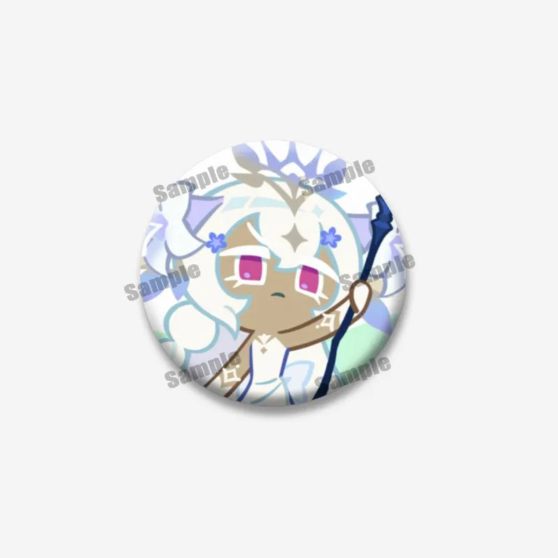 Cookie Run Kingdom Meringue & Jellyfish Enamel Badge – Round Brooch for Backpack, Jewelry Pin & Party Gift