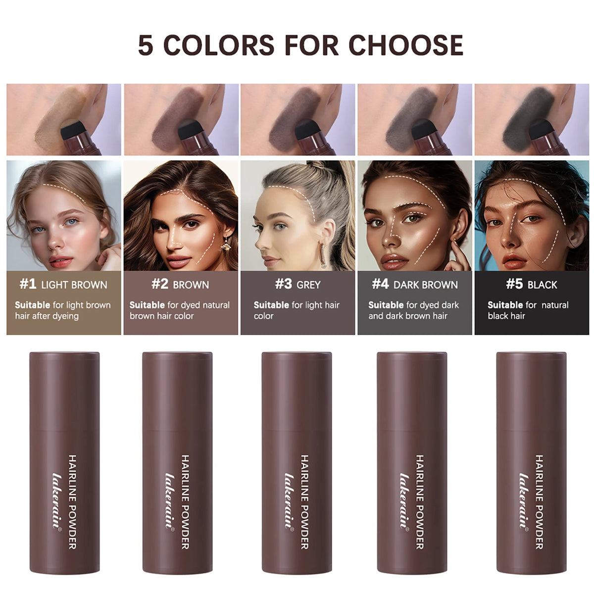 Waterproof Hairline Root Concealer Pen - Instant Gray Coverage Powder Stick for Easy Blending and Natural-Looking Hair Touch-Ups
