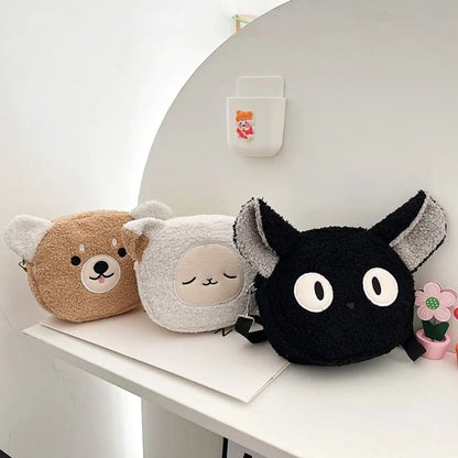Kawaii Plush Polyester Phone Purse – Women’s Small Crossbody Shoulder Bag for Shopping & Outdoors