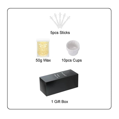 Portable Nose Hair Removal Wax Set - Painless Paper-Free Wax Beans Kit for Men & Women