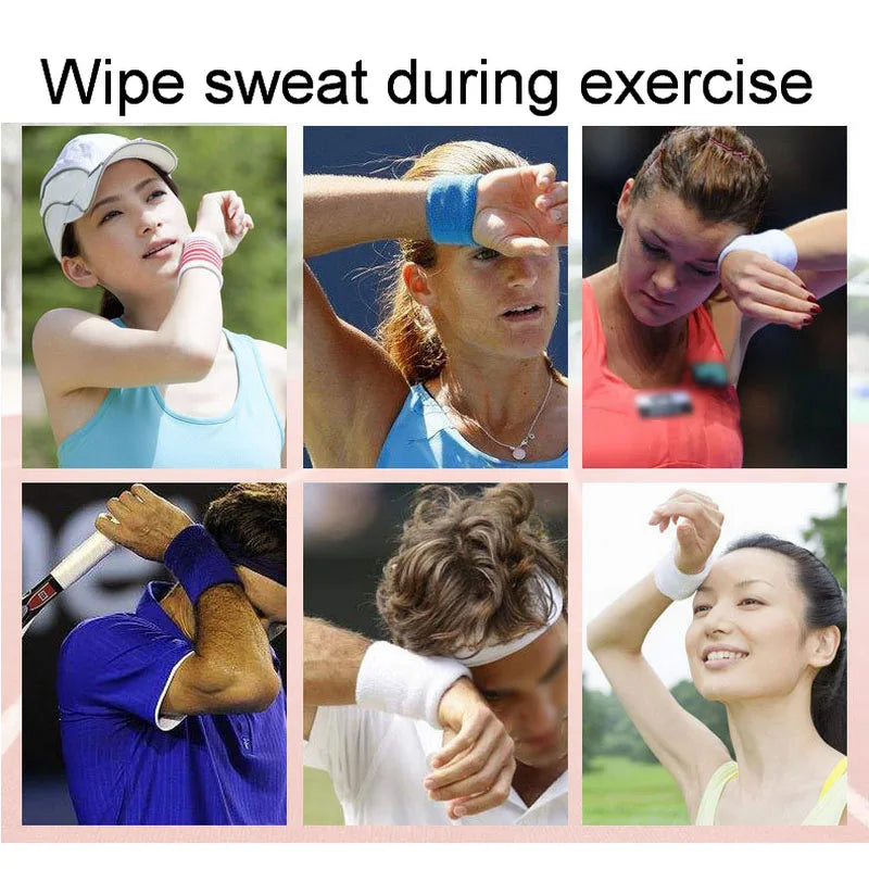 2PCS Sports Wristbands – Tennis & Fitness Sweat Bands for Basketball, Volleyball, Padel with Wrist Guard Cuffs