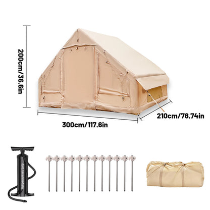 Inflatable Camping Tent for 4-8 People – Portable Water-Resistant Four-Season Tent with Windows
