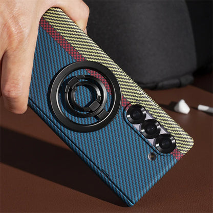 Samsung Galaxy Z Fold 3/4/5/6/7 Case – 360° Full Protection with Screen Glass, Hinge Bracket & Carbon Fiber Cover