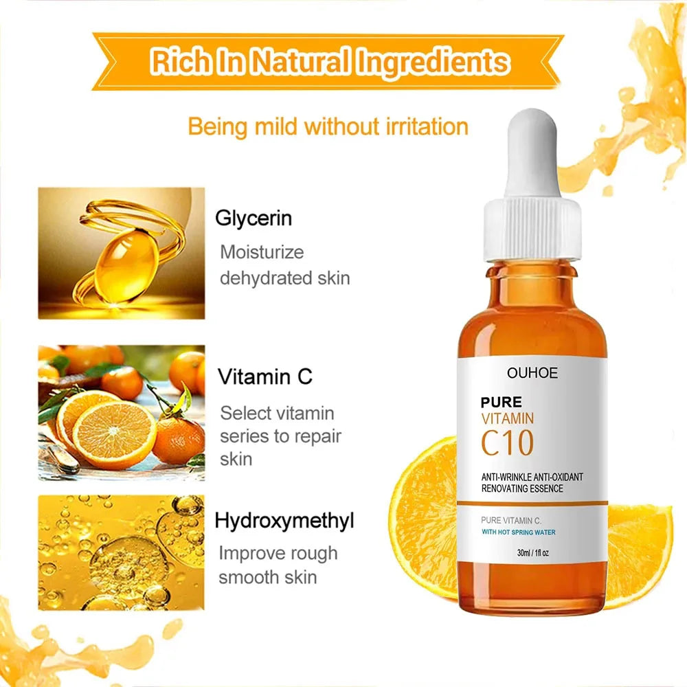 Vitamin C Face Serum – Wrinkle Remover, Lifting & Firming Anti-Aging Essence for Brightening & Nourishing Skin
