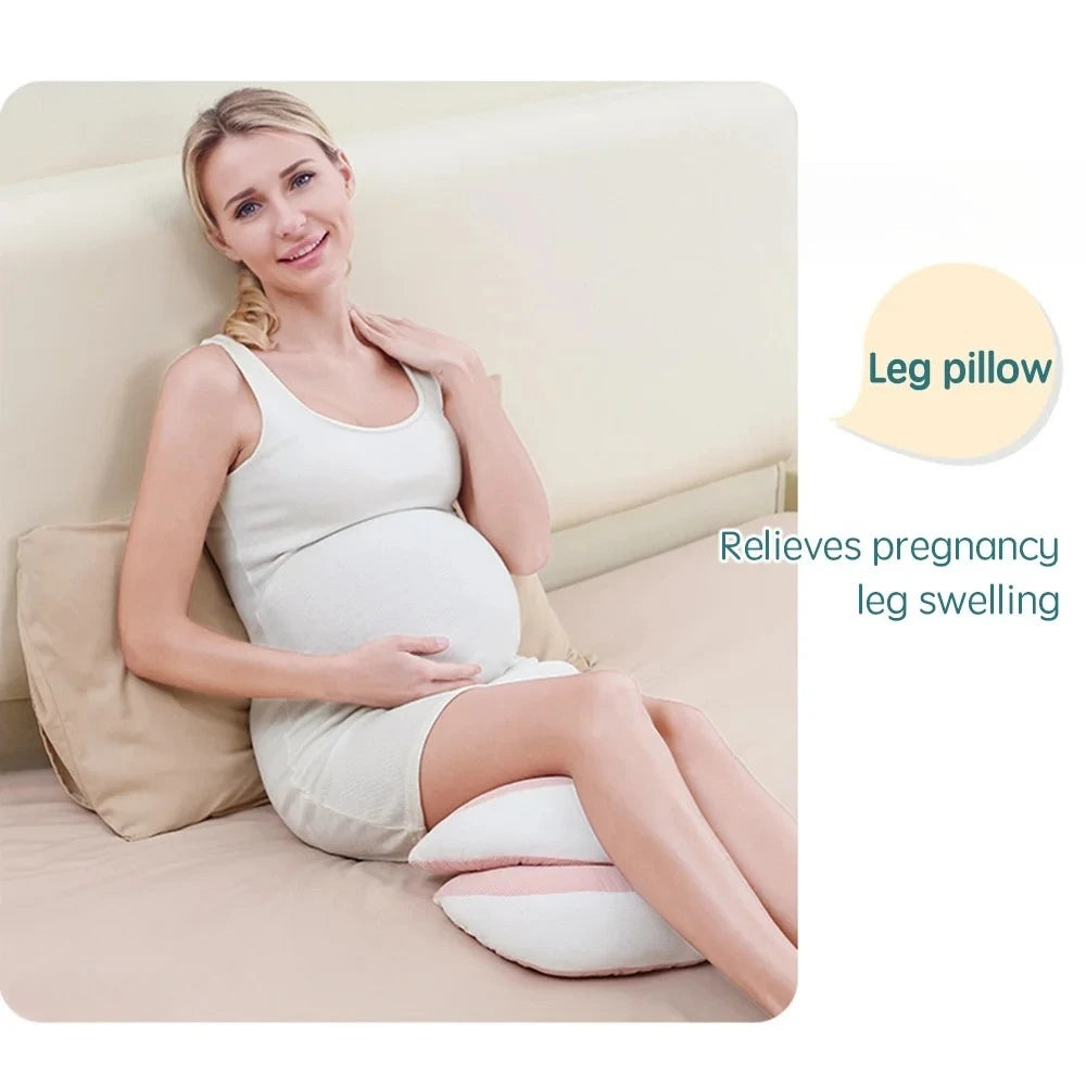 Pregnancy Body Pillow - Cotton Maternity Sleeping Pillow with Free Auxiliary Waist Support Cushion