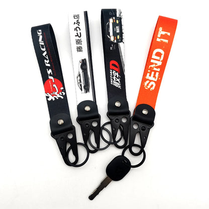 JDM Car Keychain Key Tag – Personality Spring Clip Lanyard for Racing, Modified Nylon Motorcycle & Auto Key Holder Accessories