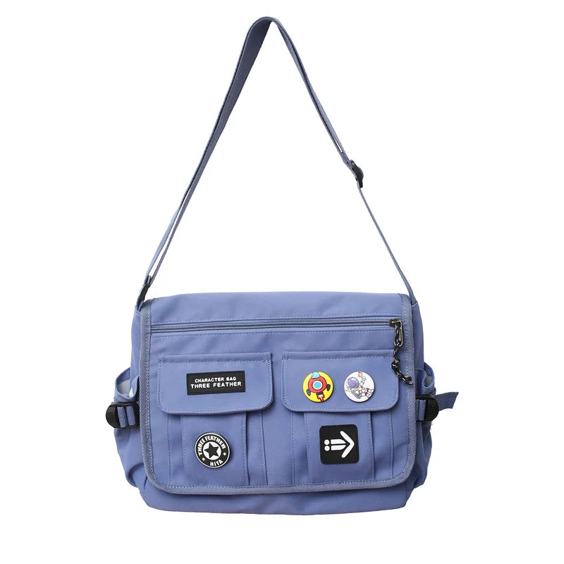 Harajuku Nylon Crossbody Messenger Bag – Unisex School Shoulder Bag for Students & Everyday Use