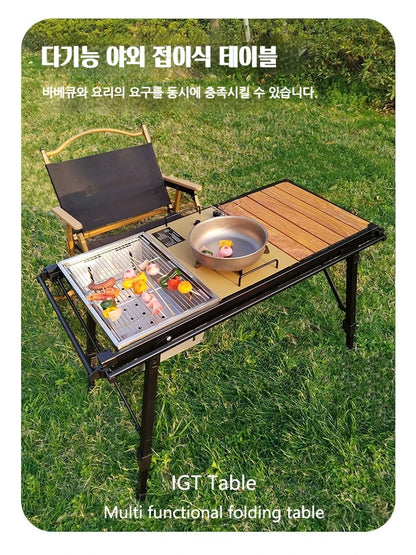 Lohascamping Folding IGT Table – Lightweight Portable Roll Table with Adjustable Legs for BBQ, Desktop Burner & Backpacking