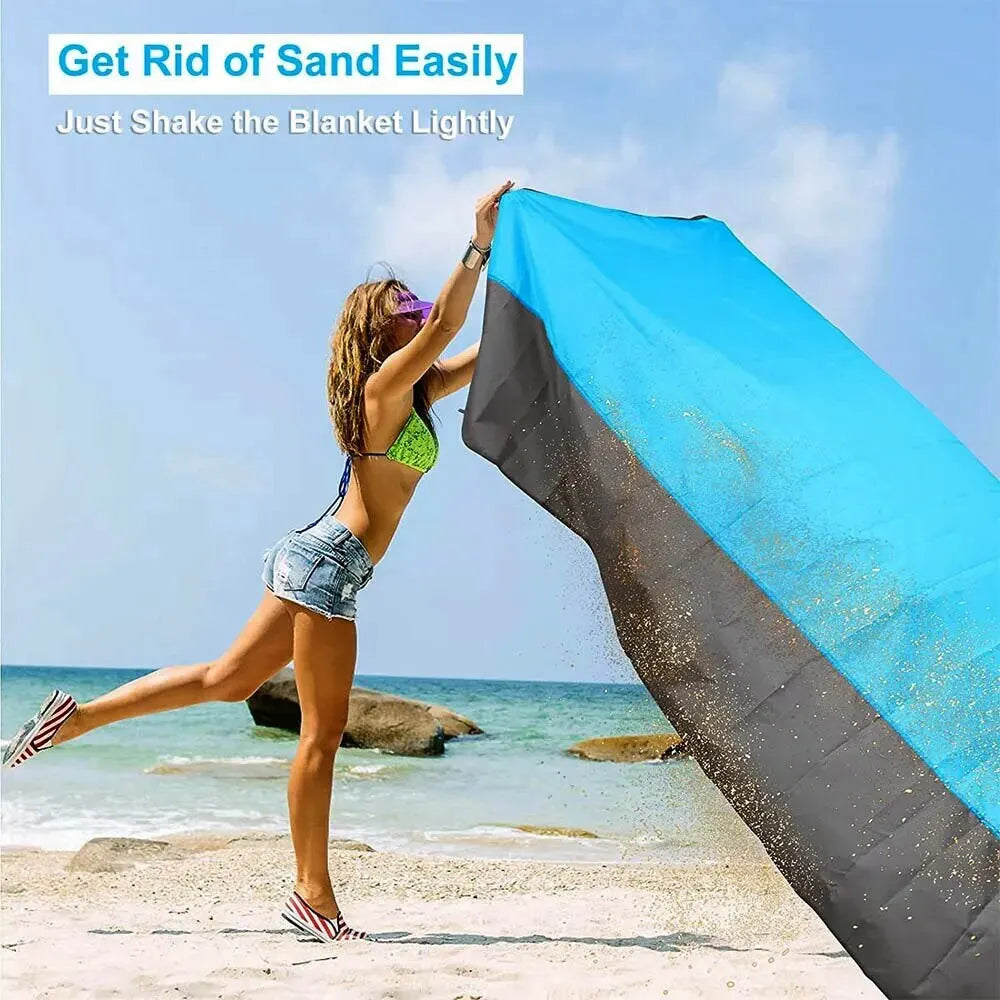 Beach Blanket Sandproof & Waterproof - 200x210cm Lightweight Picnic Mat for Travel, Hiking & Sports