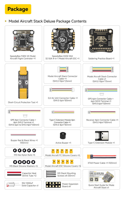 SpeedyBee F405 V5 55A Pro Stack - 32-Bit FC & ESC with OX32 Firmware for RC Model Aircraft