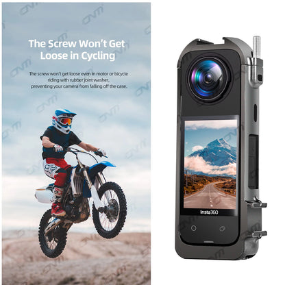 Aluminum Protective Frame for Insta360 X4 - Metal Durable Housing Cage with Cold Shoe Mount, Camera Accessories