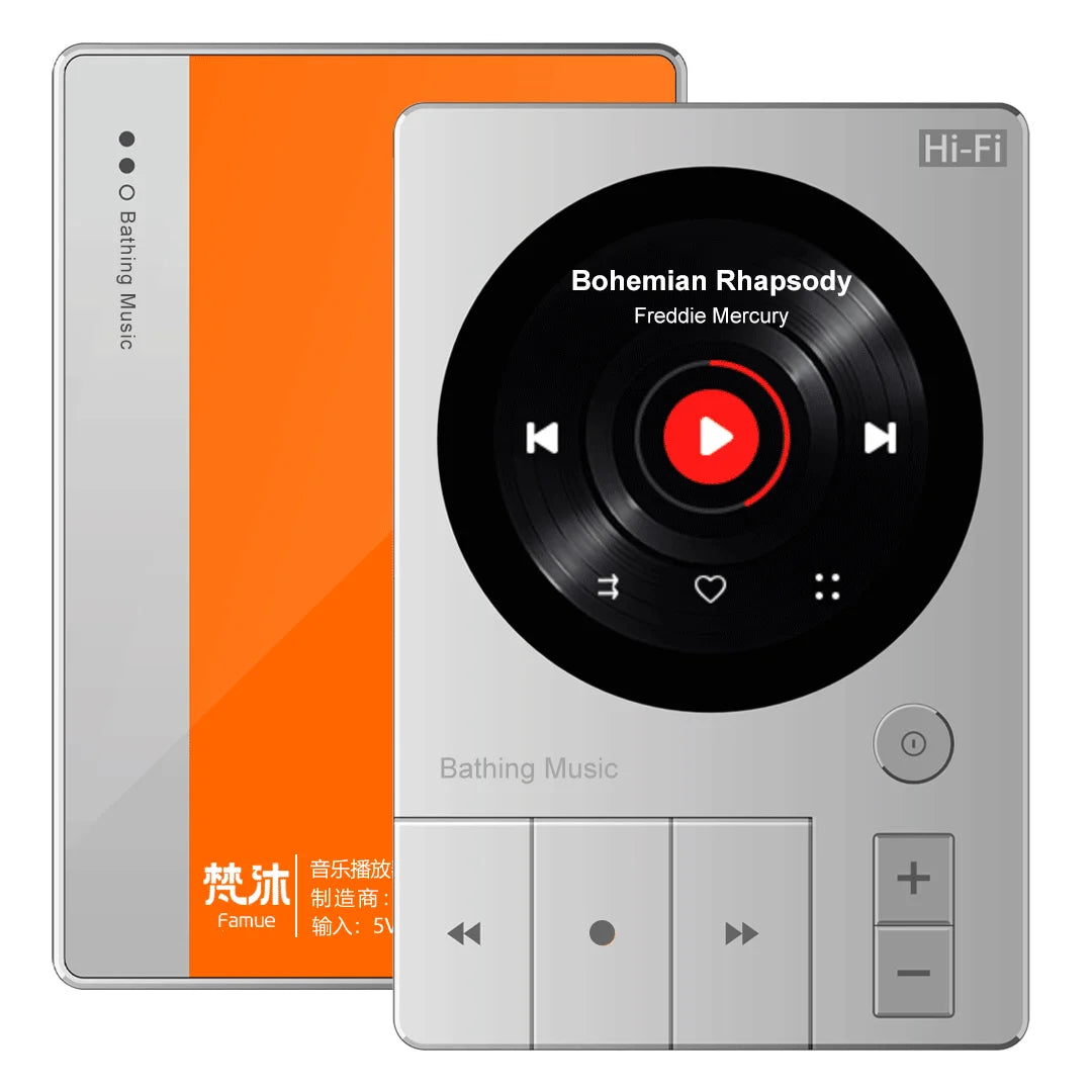Famue 32GB Mini MP3 Player - Bluetooth HiFi Music Player with 2" IPS Display, Voice Recording for Students, Classroom & Meetings