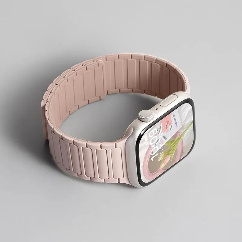 Magnetic Silicone Strap for Apple Watch — Fits Ultra 2 & Series 11–3 (40–49mm)