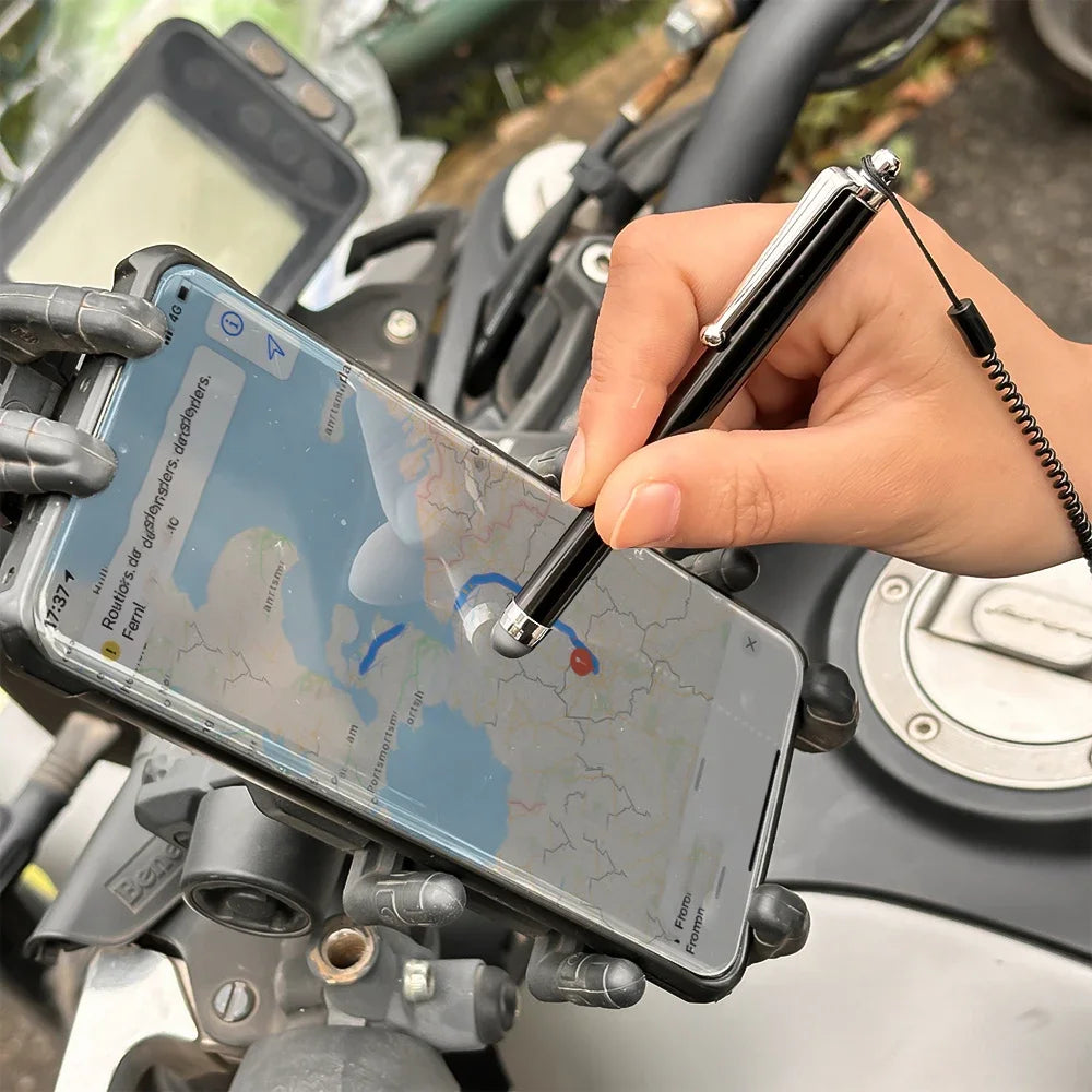 Motorcycle & Cycling Touch Pen – Universal Mobile Stylus with Spring Rope for Riding