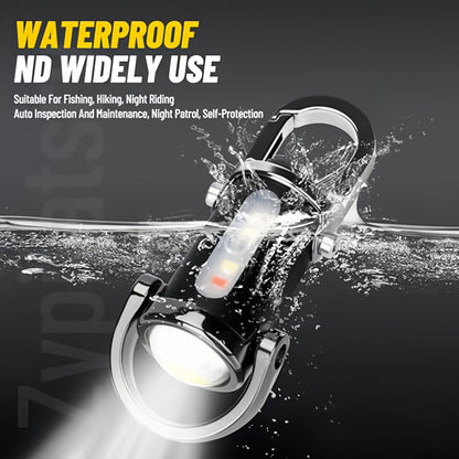 Mini USB Rechargeable LED Keychain Flashlight – Portable Waterproof Pocket Camping Light Keyring Outdoor Survival Gear