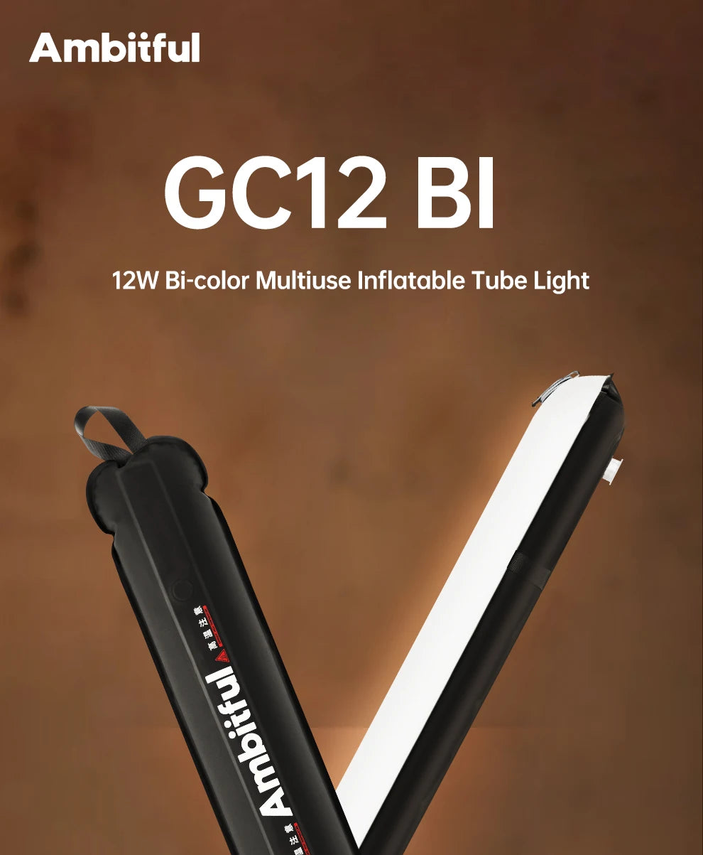 Ambitful GC12 Gold Crow Flexible Photography Lighting - 2700K-6500K Portable LED Soft Light, Inflatable Air Light