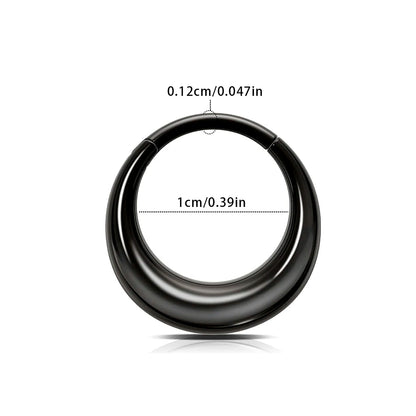 316L Stainless Steel Hoop Nose Ring – Water Drop Hinge Clicker Septum & Cartilage Earring for Women & Men Piercings