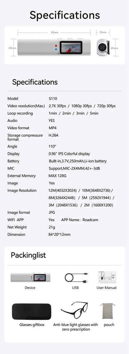 Xiaomi New Outdoor Sports Glasses Camera — 1080P HD WiFi Smart Headset for Video Recording