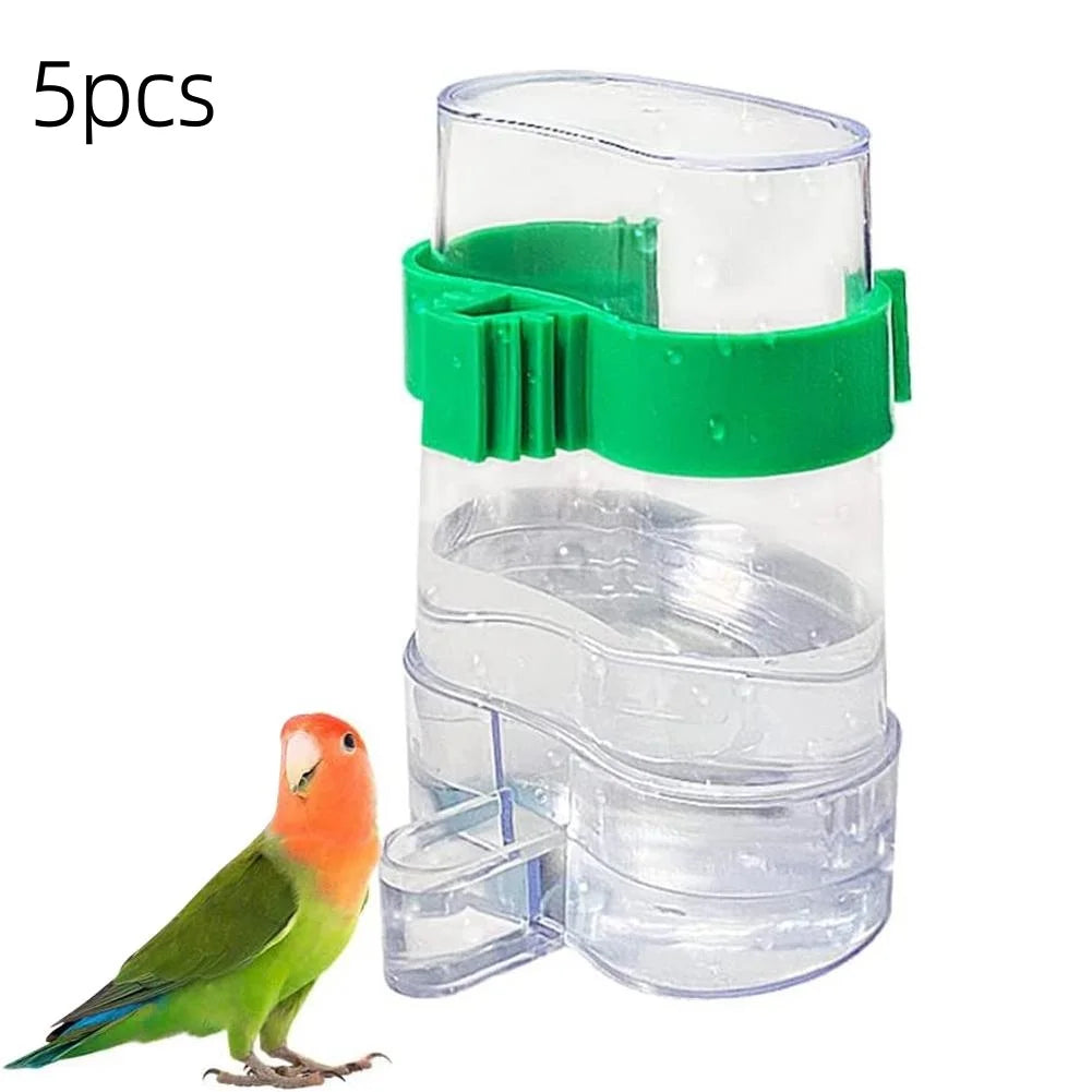Automatic Bird Water Dispenser - Transparent Cage Drinking Feeder for Budgies, Cockatiels, Lovebirds & Canaries