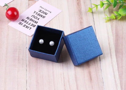 24pcs Jewelry Gift Boxes - 9x9x3cm Velvet Sponge Travel Organizer Cases for Rings Earrings Necklace Storage